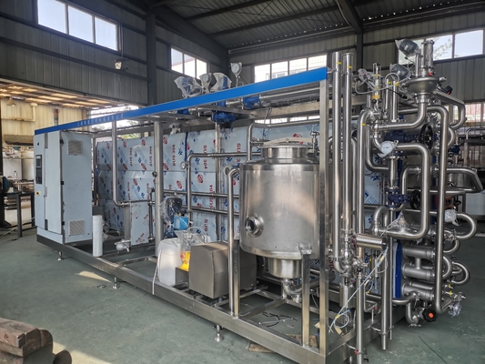 첨단 기술 사용자 정의 0.5-20T / H UHT 살균 기계 오렌지 / 애플 / 망고 주스 처리 라인 새로운 PLC와 UHT 살균기