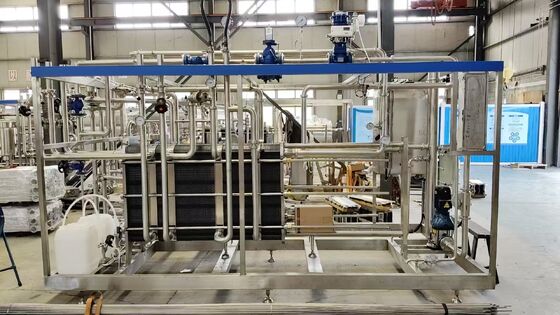 고효율 스테인레스 스틸 PLC 제어 500L-5000L/H 72-75 주스 우유 파스터라이저 플레이트 파스터라이제이션 장비 유제품